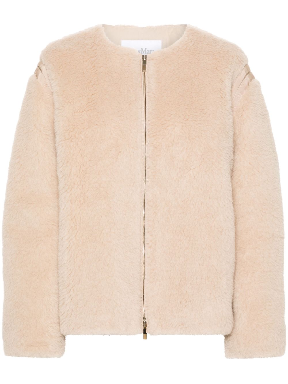 MAX MARA Light Beige Alpaca Wool-Blend Short Jacket