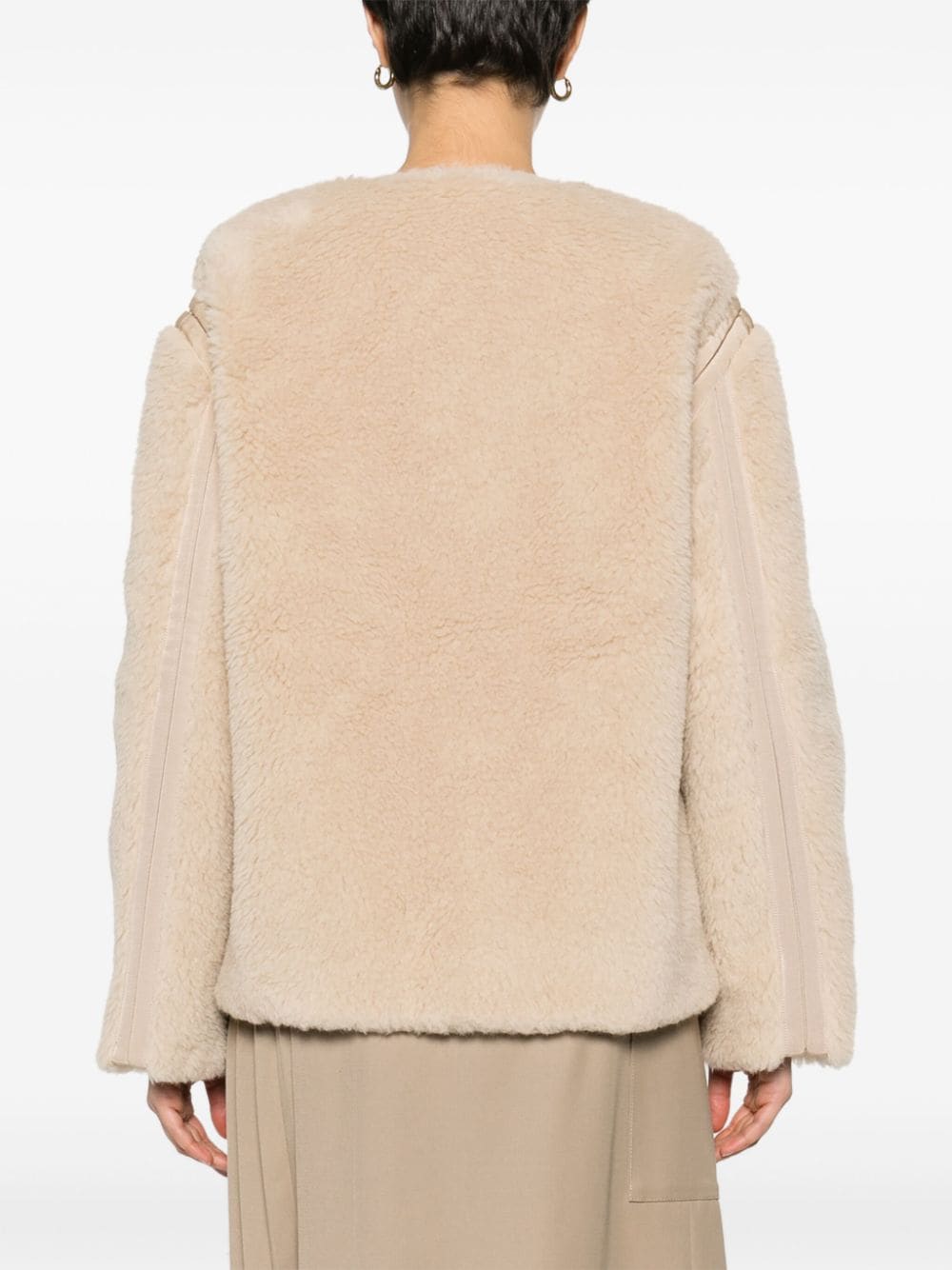 MAX MARA Light Beige Alpaca Wool-Blend Short Jacket