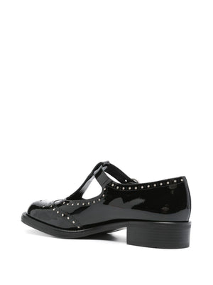 MIUMIU Men's Patent Leather Brogue Shoes with Strap - 3 cm Heel