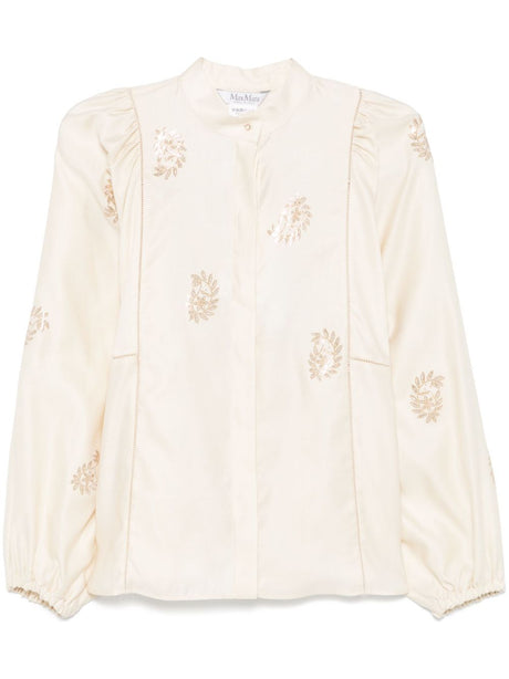 MAX MARA Cotton Shirt with Crystal Embellishment