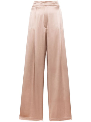 MAX MARA PIANOFORTE Wide-Leg Silk Trousers