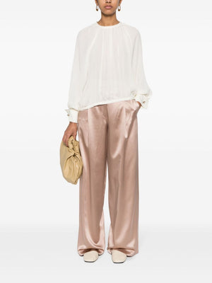 MAX MARA PIANOFORTE Wide-Leg Silk Trousers