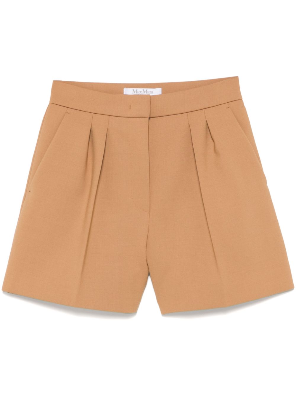 MAX MARA Camel Brown Wool Mini Shorts for Women