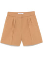 MAX MARA Camel Brown Wool Mini Shorts for Women