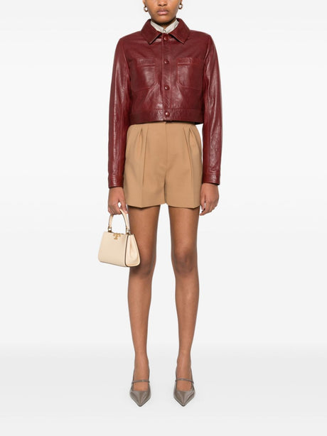 MAX MARA Camel Brown Wool Mini Shorts for Women