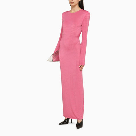 ROTATE BIRGERCHRISTENSEN Pink Dress with Maxi Shoulders - SS24