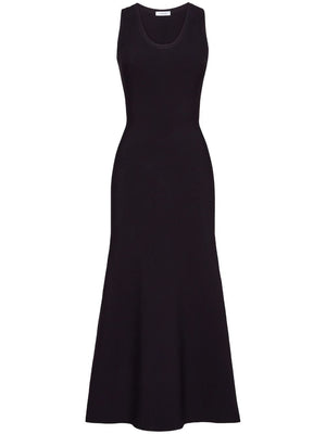 FERRAGAMO Black Sleeveless Flared Midi Dress for Women