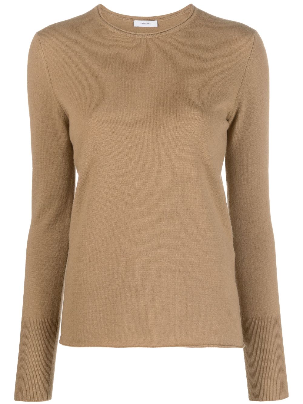 FERRAGAMO Luxurious Tan Cashmere Jumper for Women