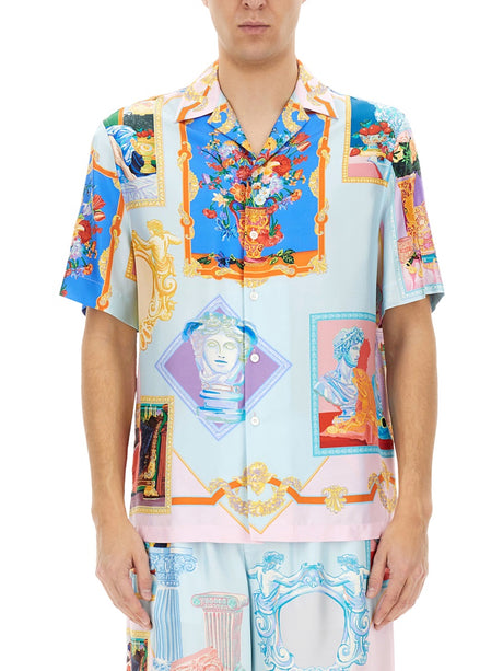 VERSACE Silk Multi-Pattern Shirt for Men - SS25 Collection