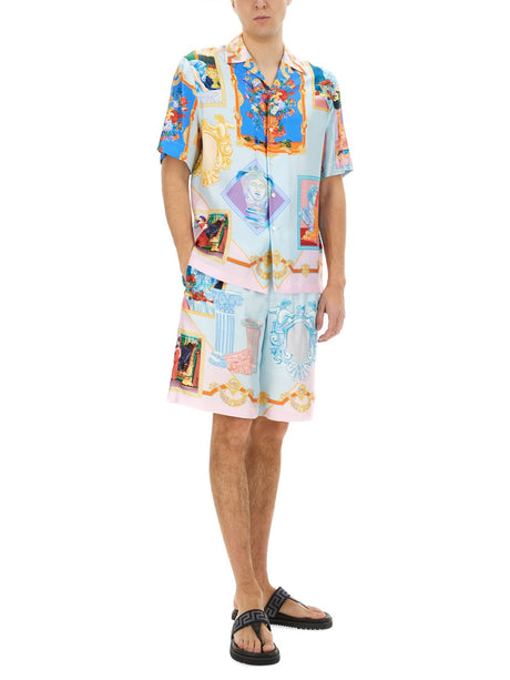 VERSACE Silk Multi-Pattern Shirt for Men - SS25 Collection