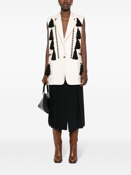 MAX MARA Cream White Studded Wool Vest for Women