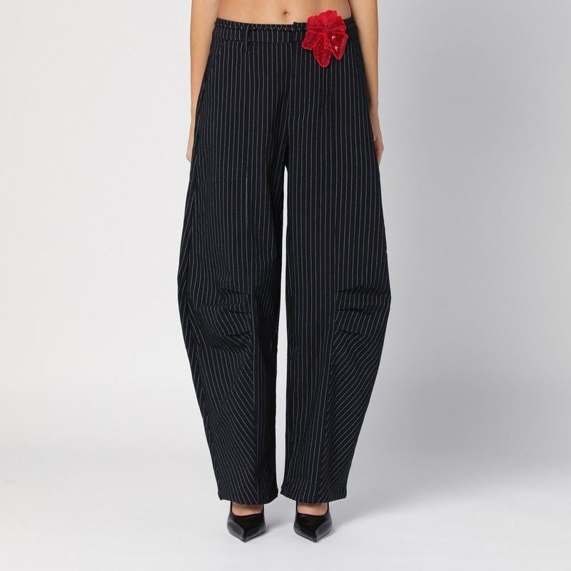 ROTATE BIRGERCHRISTENSEN Striped Loose Fit Cargo Trousers