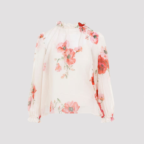 ZIMMERMANN Multicolor Silk-Cotton Billow Blouse