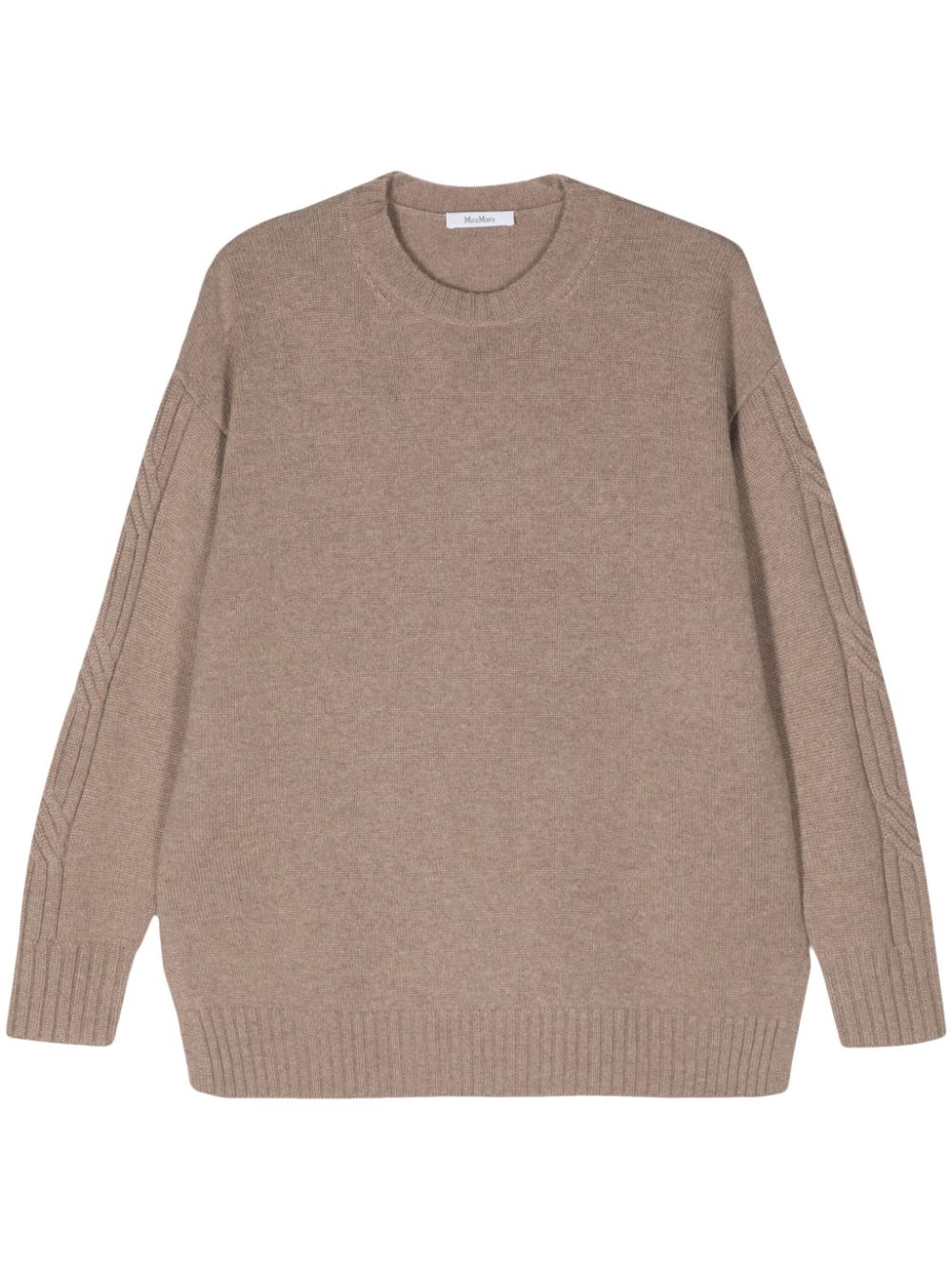 MAX MARA Beige Cashmere Knit Crewneck Jumper for Women - SS24 Collection