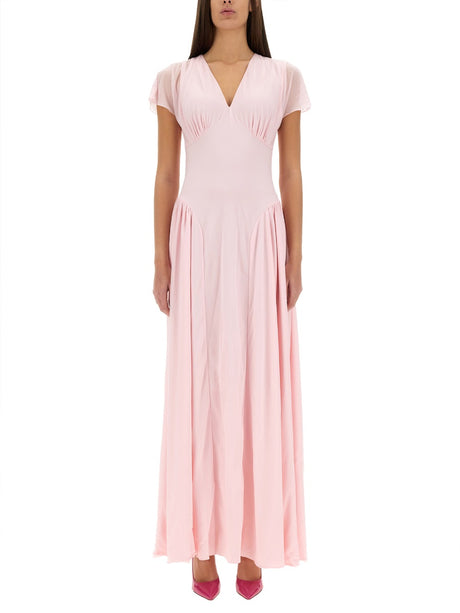 ROTATE BIRGERCHRISTENSEN Elegant Long Dress with Drape - Size 34