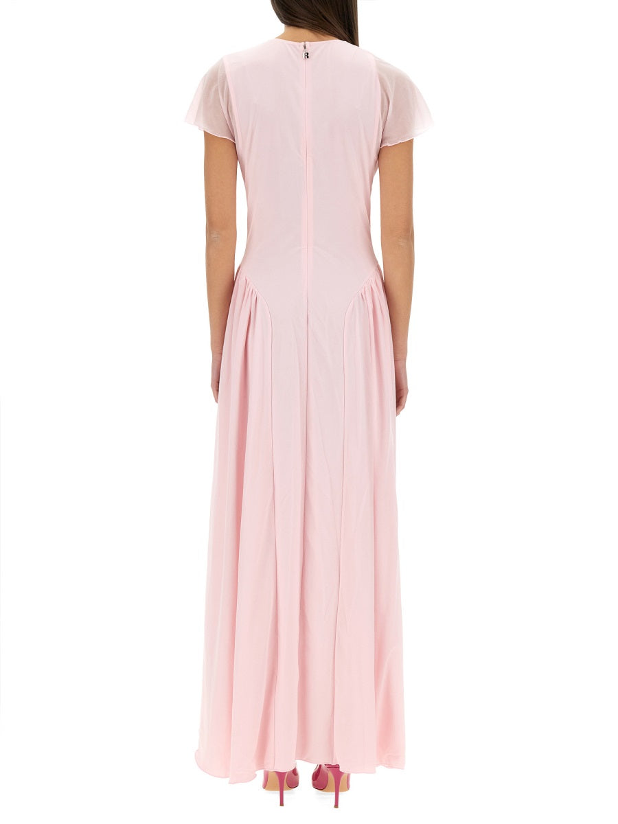 ROTATE BIRGERCHRISTENSEN Elegant Long Dress with Drape - Size 34