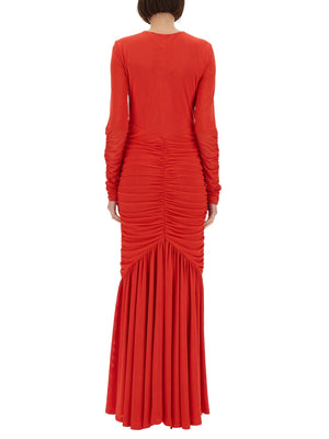 ROTATE BIRGERCHRISTENSEN Elegant Long Dress with Drape - Size 34