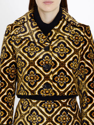 ETRO Elegant Velvet Cropped Jacket with Medallion Patterns for Women - FW23