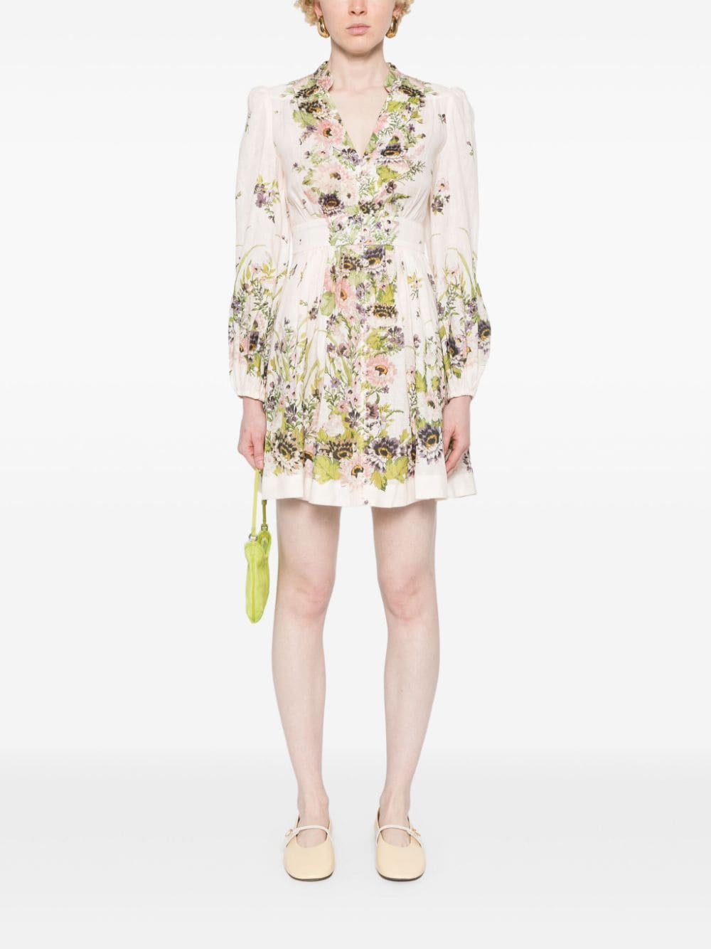 ZIMMERMANN Eco-Friendly Floral Linen Mini Dress