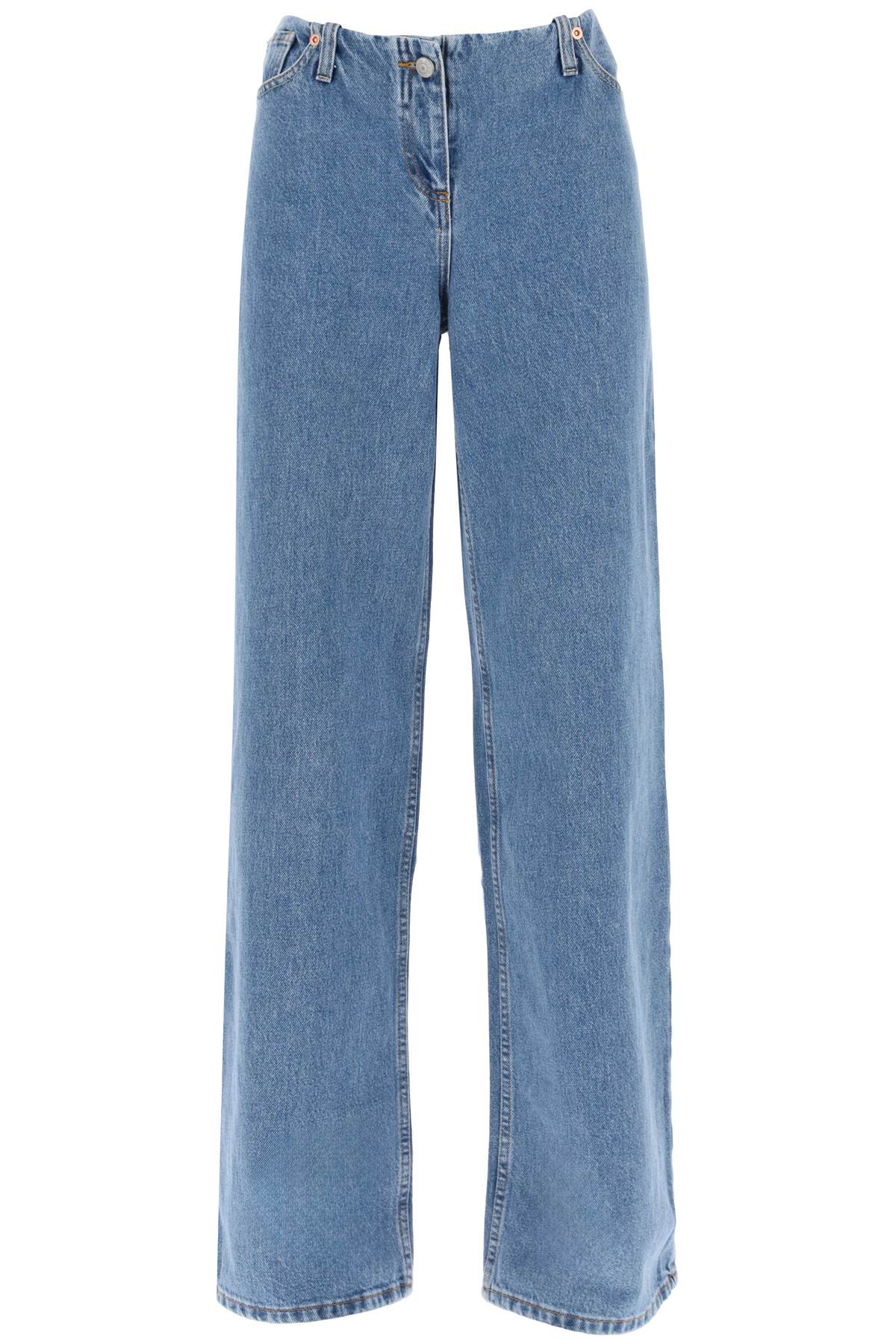 MAGDA BUTRYM Blue Baggy Low Waist Jeans for Women - Wide-Leg Silhouette and Banded Waist