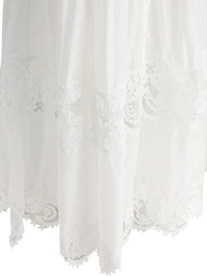 ZIMMERMANN Ivory Cotton Lace-Trimmed Shirt Dress