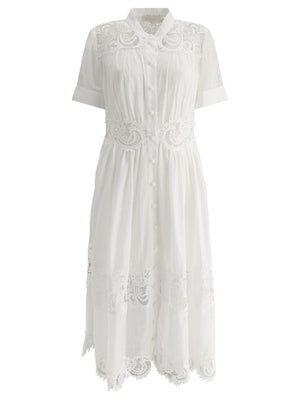 ZIMMERMANN Ivory Cotton Lace-Trimmed Shirt Dress