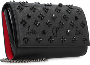 CHRISTIAN LOUBOUTIN Mini Pebbled Leather Clutch with Removable Chain Strap