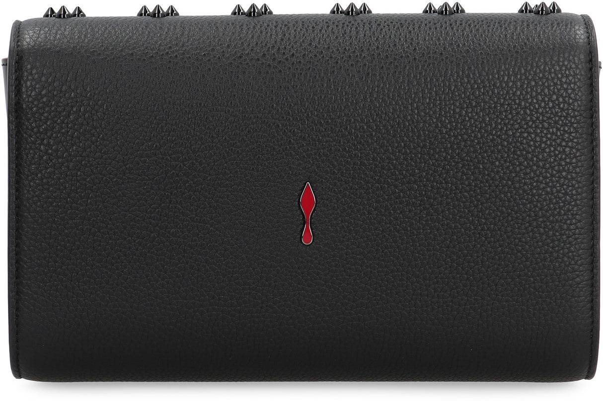 CHRISTIAN LOUBOUTIN Mini Pebbled Leather Clutch with Removable Chain Strap