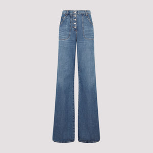 ETRO Foliage Embroidered Jeans - Light Blue Bootcut Denim for Women