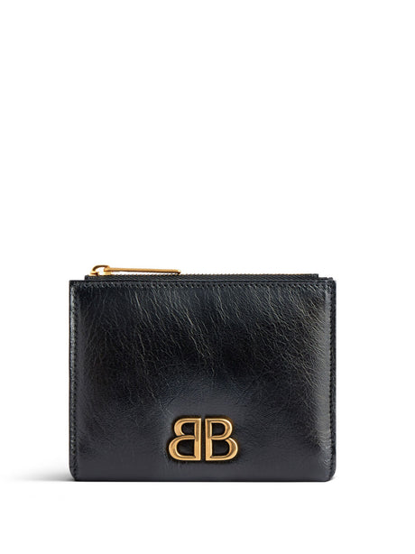 BALENCIAGA Men's Mini Bifold Wallet in Plush Lambskin - Compact and Stylish