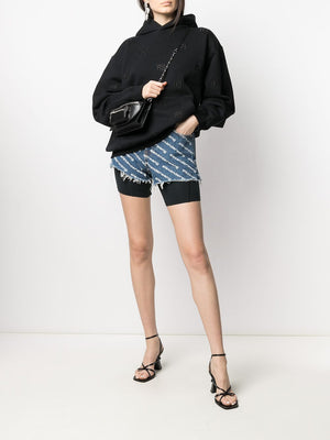 ALEXANDER WANG Chic Logo Print Mini Denim Shorts