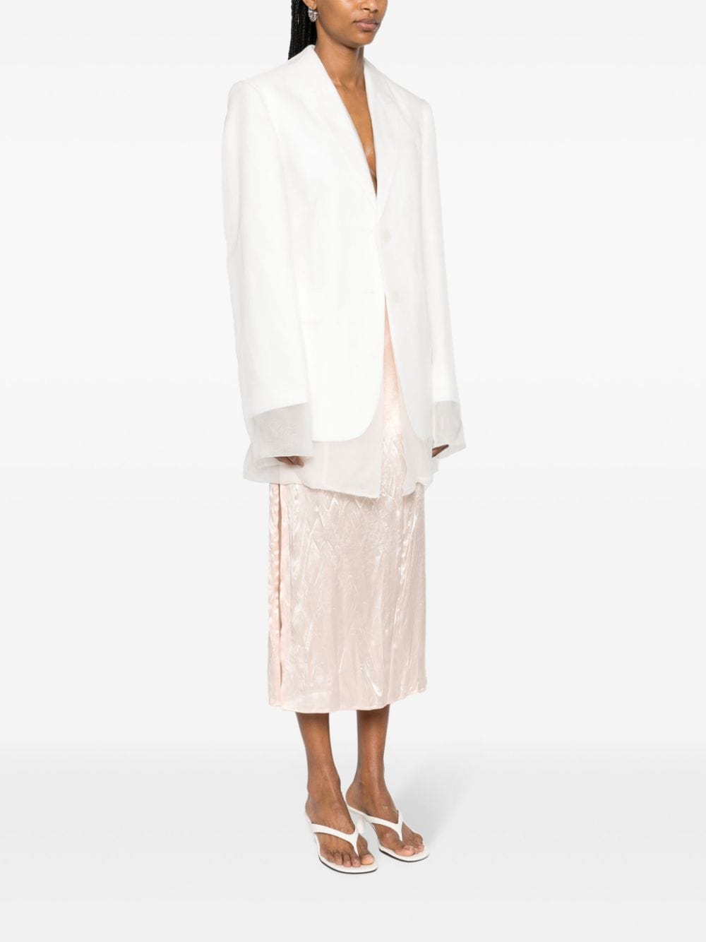 MAX MARA SPORTMAX Elegant White Silk Jacket for Women - SS24 Collection