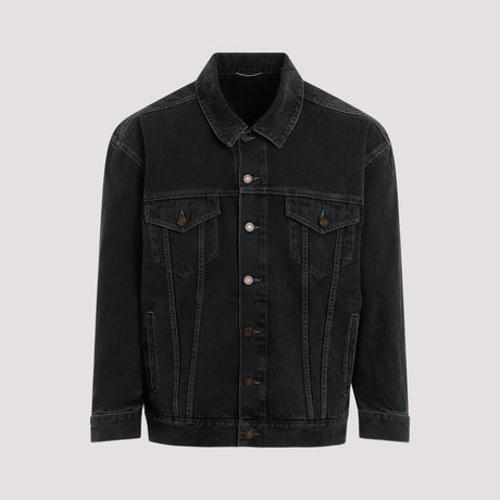 SAINT LAURENT Egg Shape Mini Denim Jacket