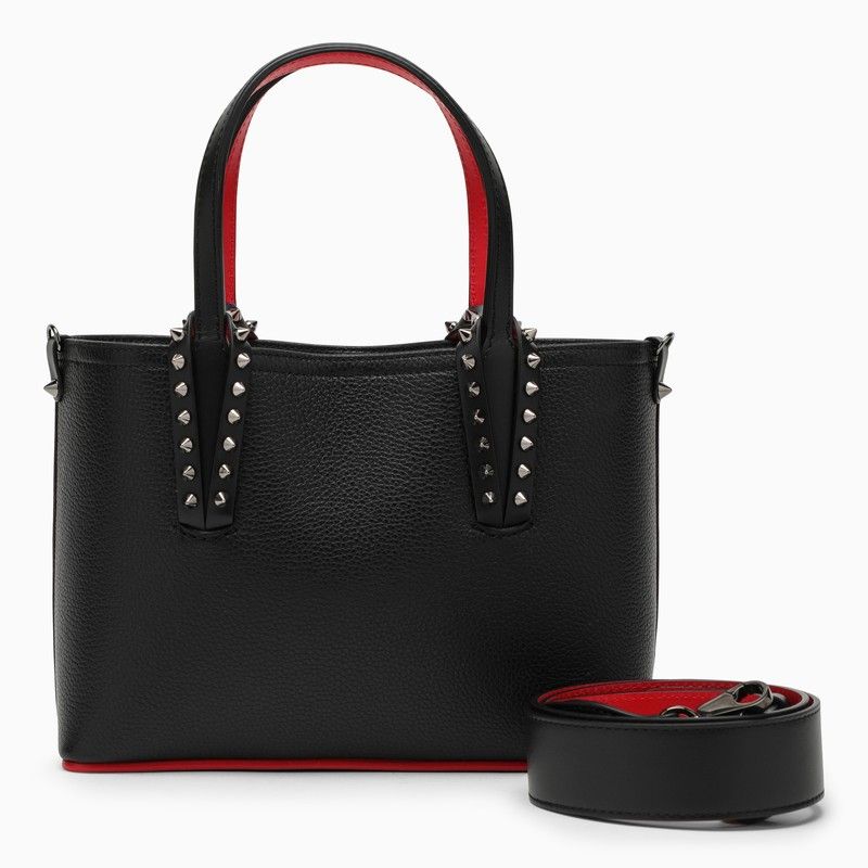 CHRISTIAN LOUBOUTIN Spike Embellished Mini Leather Tote with Detachable Strap