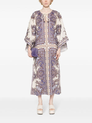 ZIMMERMANN Eco-Chic Paisley Linen Midi Dress