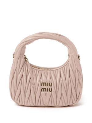 MIUMIU Mini Matelassé Nappa Leather Hobo Handbag