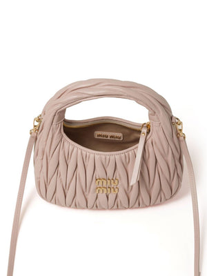 MIUMIU Mini Matelassé Nappa Leather Hobo Handbag