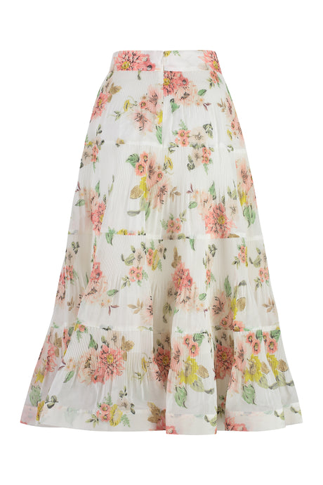 ZIMMERMANN Floral Printed Pleated Skirt - Women's Ivory Size Guide