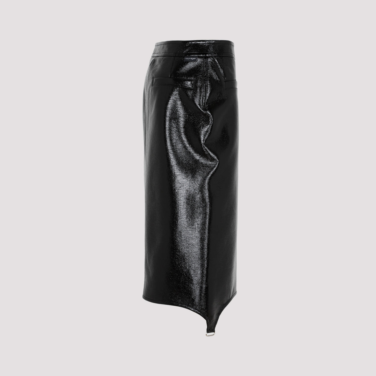 COURREGÈS Black Vinyl Skirt for Women - SS23 Collection