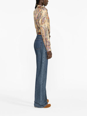 ETRO Luxurious Beige Paisley Silk Shirt for Fashionable Women