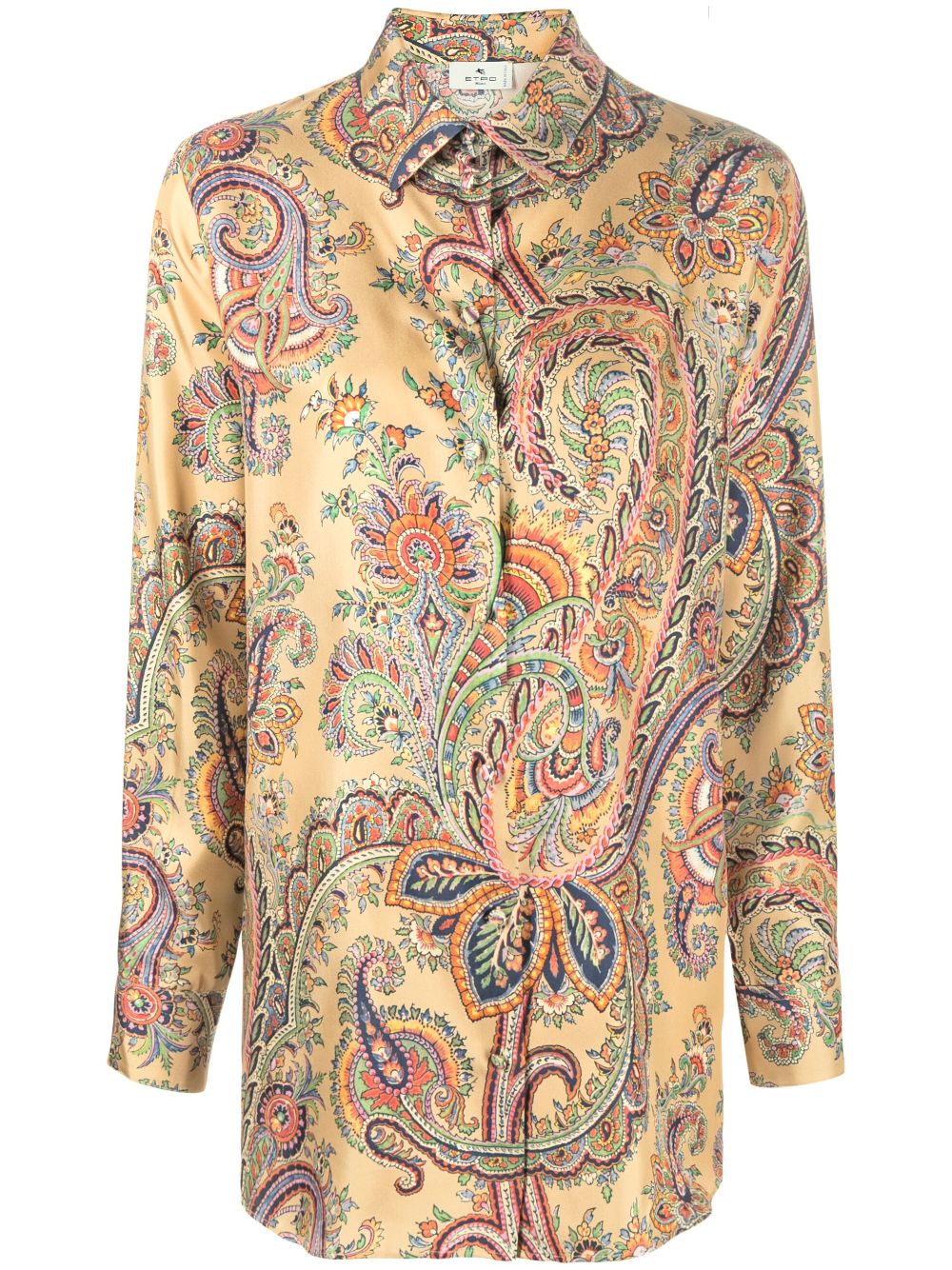 ETRO Luxurious Beige Paisley Silk Shirt for Fashionable Women