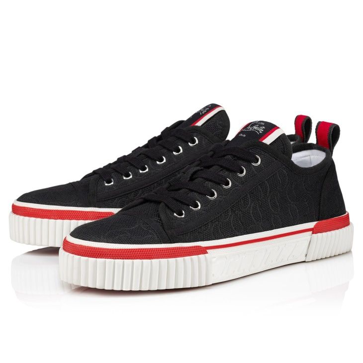 CHRISTIAN LOUBOUTIN Black Pedro Junior Sneakers for Men - SS24 Collection