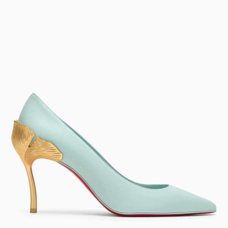 CHRISTIAN LOUBOUTIN Iceberg Blue Ginko Pumps with Gold Heel for Women
