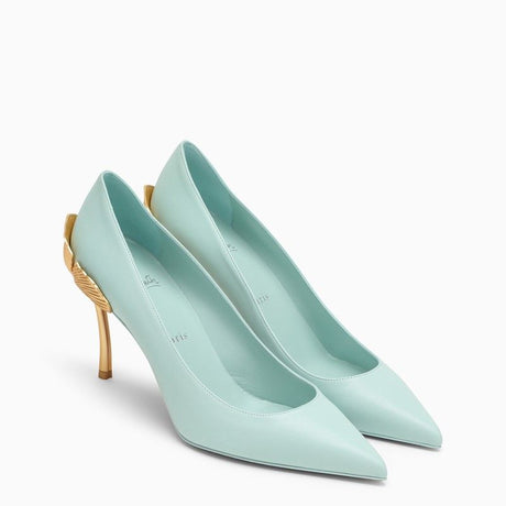 CHRISTIAN LOUBOUTIN Iceberg Blue Ginko Pumps with Gold Heel for Women