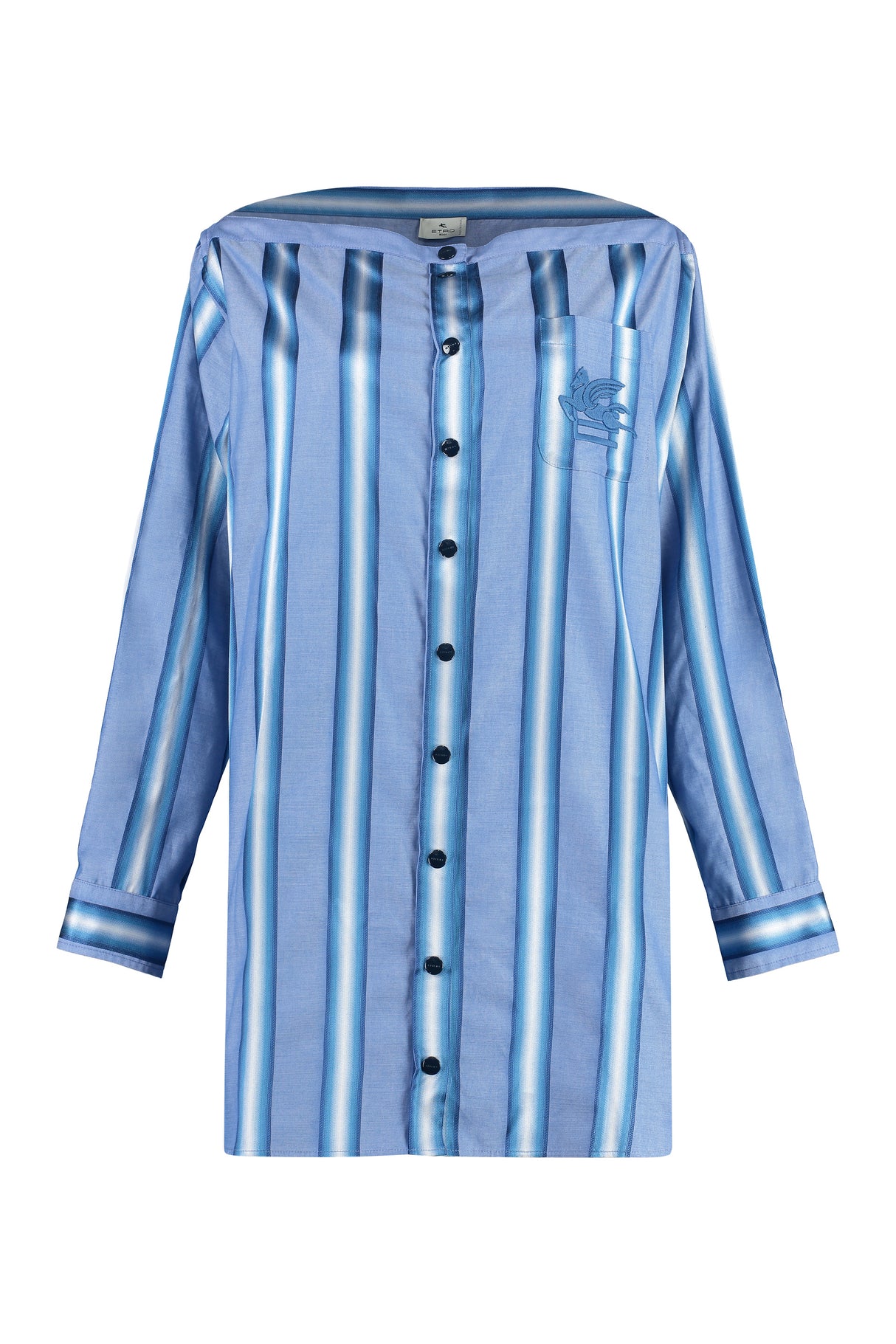 ETRO Blue Striped Off-Shoulder Mini Dress for Women