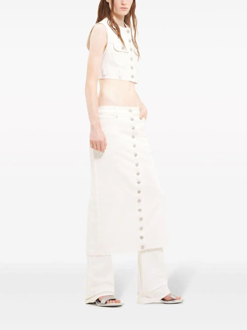 COURREGÈS Minimalist White Mini Skirt for Women - 24SS Collection