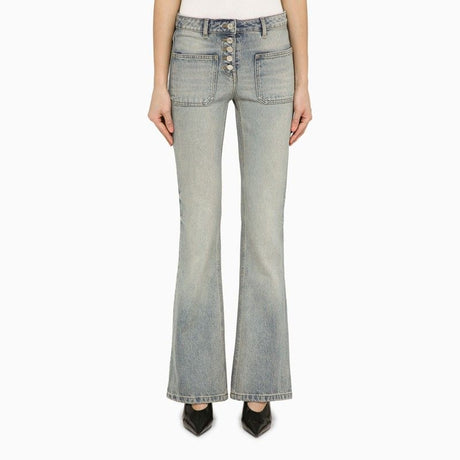 COURREGÈS Light Blue Washed Denim Flared Jeans for Women