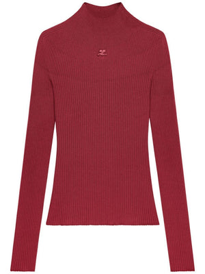 COURREGÈS Mockneck Light Rib Sweater for Women