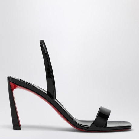 CHRISTIAN LOUBOUTIN Open Square Toe Leather Sandal with Iconic Red Sole