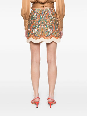 ZIMMERMANN Paisley Paradise Linen Mini Skirt